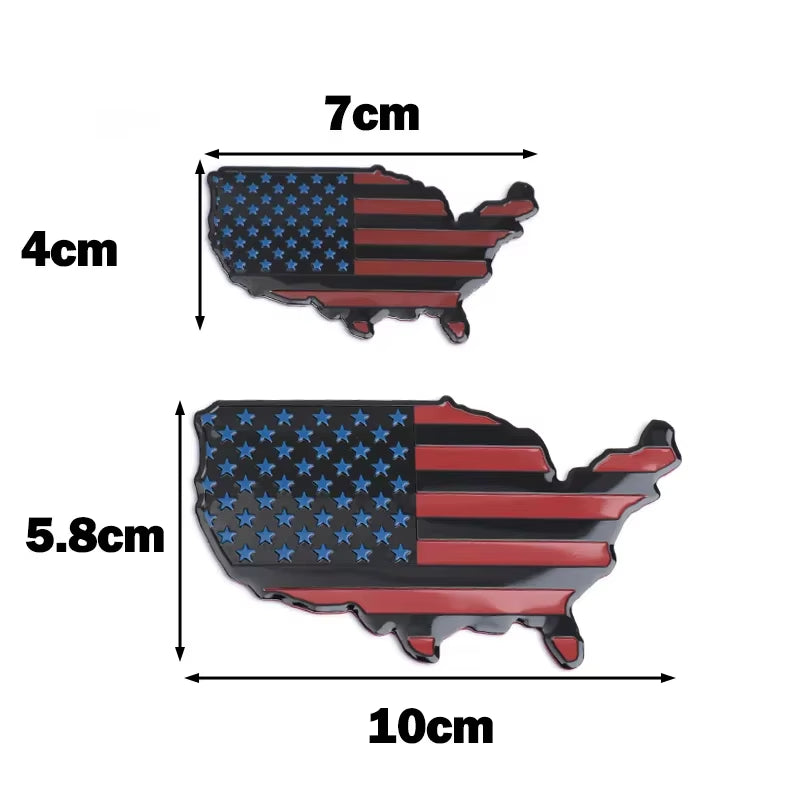 Automobile Motorcycle Exterior Accessories United States of America USA National Flag Aluminum Alloy Car Stickers