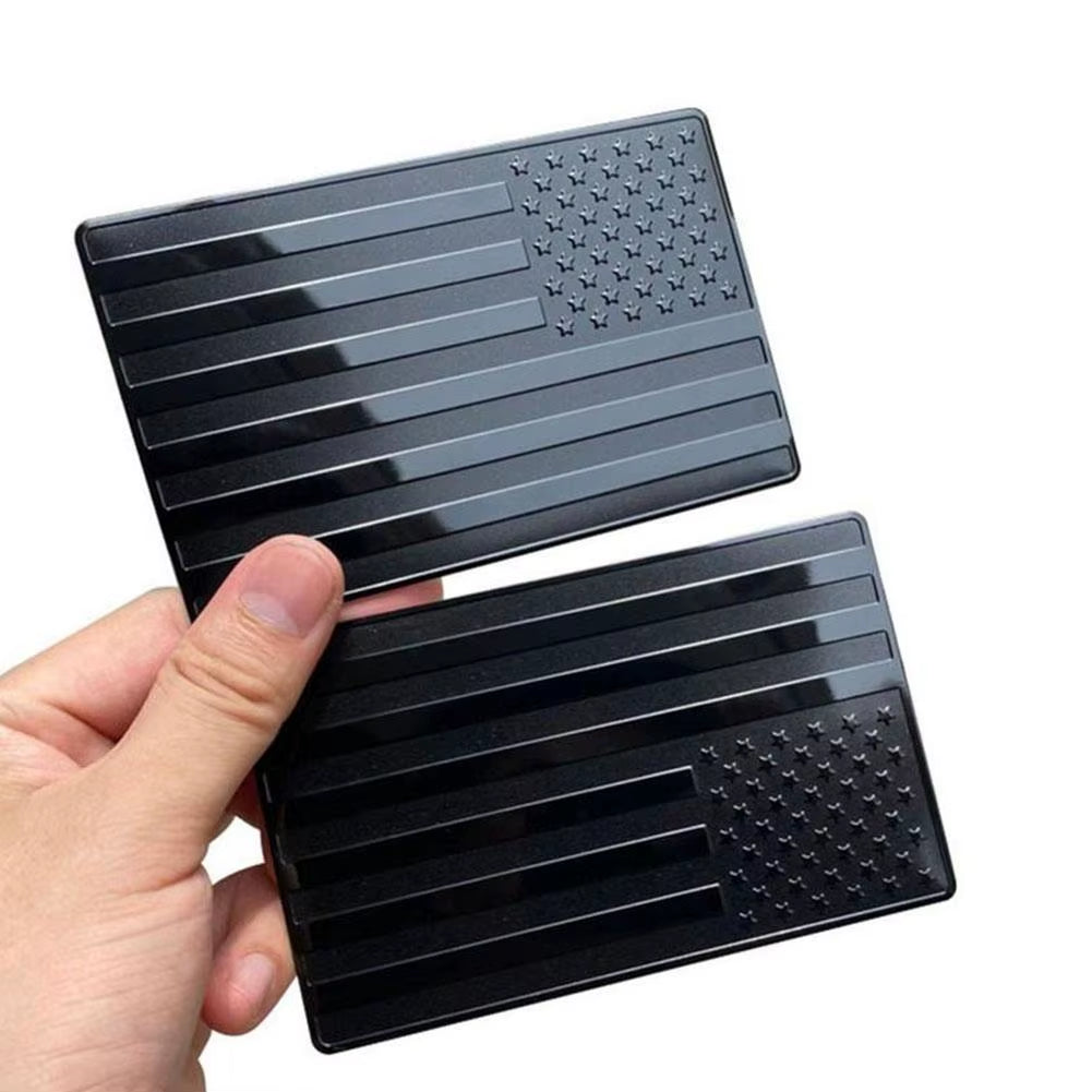 2Pcs Metal USA American Flag Car Tuning Emblem Badge Motorcycle Sticker Fairing Car Accessories Parts Aluminum Alloy