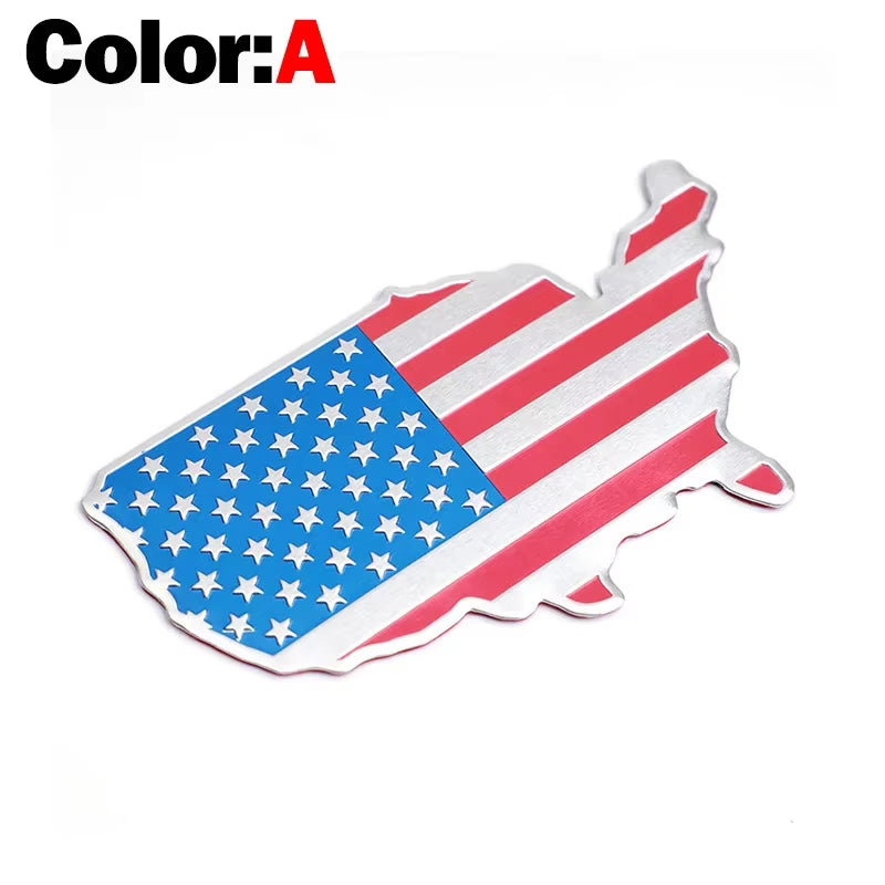 Automobile Motorcycle Exterior Accessories United States of America USA National Flag Aluminum Alloy Car Stickers